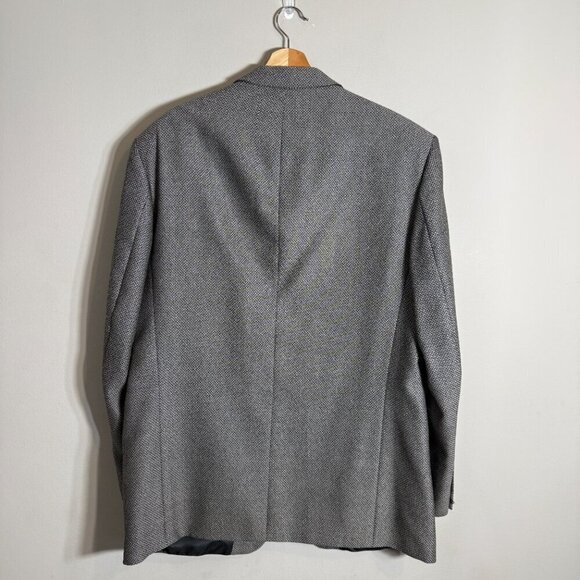 Yves Saint Laurent Wool Sport Coat Jacket Blazer Men's 44L Black Tan Gray Formal - Picture 3 of 13